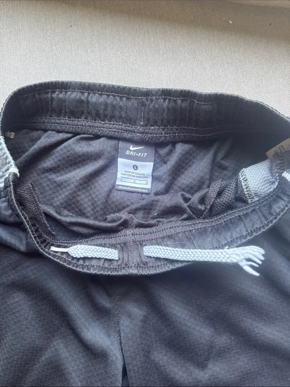 Nike Boys Black with Gray White panel Athletic Shorts